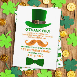 Modern Leprechaun St. Patrick's any Age Birthday Dankeskarte