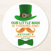 Modern Leprechaun St. Patrick's any Age Birthday Runder Pappuntersetzer (Vorderseite)