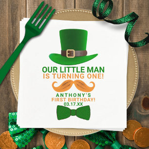 Modern Leprechaun St. Patrick's any Age Birthday Serviette