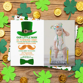 Modern Leprechaun St. Patrick's Day Birthday Foto Einladung