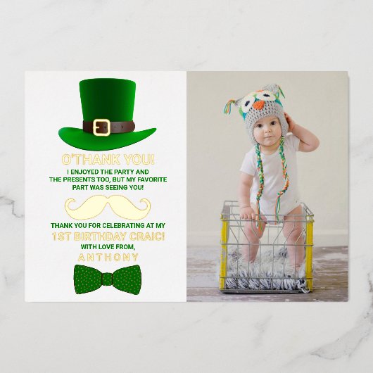 Modern Leprechaun St. Patrick's Day Folieneinladung (Vorderseite)