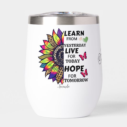 Modern lernen von gestern Zitate Sonnenblumen Name (Vorderseite)