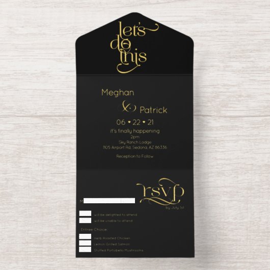 Modern Lets Do This Text All-in-One-Einladung (Innenseite)