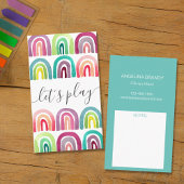 Modern Let's Play Rainbow Playdate Mommy Telefonnummerkarte