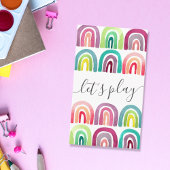 Modern Let's Play Rainbow Playdate Mommy Telefonnummerkarte