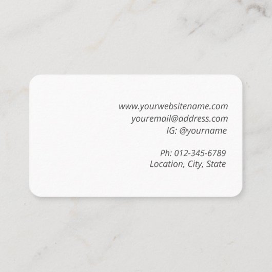 Modern Letted Script Hair Stylist Business Card Visitenkarte (Rückseite)