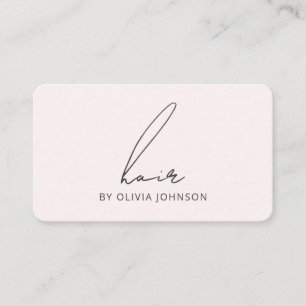 Modern Letted Script Hair Stylist Business Card Visitenkarte