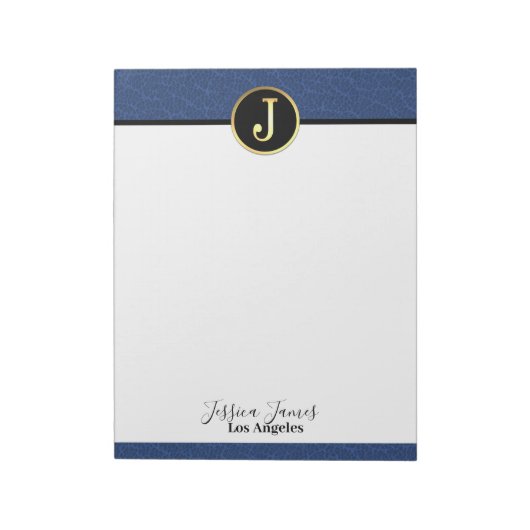 Modern Letter J Notepad Notizblock (Rotiert)