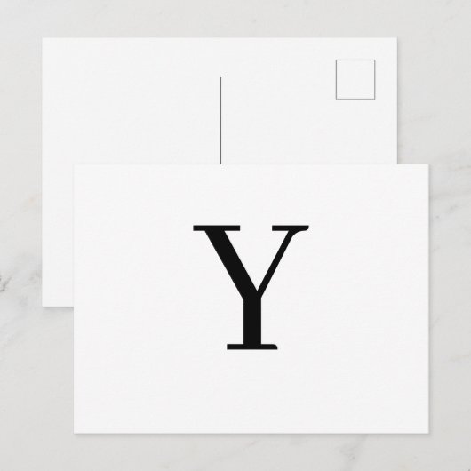 Modern Letter Minimalist Initial Design Postkarte (Vorne/Hinten)