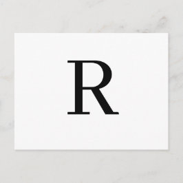 Modern Letter Minimalist Initial Design Postkarte