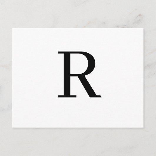 Modern Letter Minimalist Initial Design Postkarte (Vorderseite)