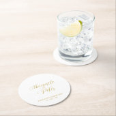 Modern Lettering Couples Name Party Event Runder Pappuntersetzer (Vor Ort)