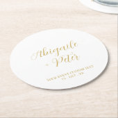 Modern Lettering Couples Name Party Event Runder Pappuntersetzer (Angewinkelt)