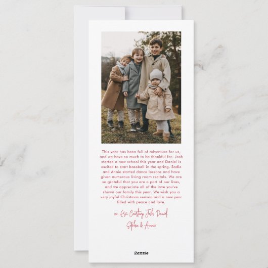 Modern Lettering Five Slim Foto Frohe Weihnachten (Rückseite)