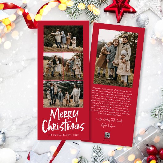Modern Lettering Five Slim Foto Frohe Weihnachten