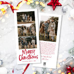Modern Lettering Five Slim Foto Frohe Weihnachten<br><div class="desc">Die moderne Lettering Five Slim Foto Merry Christmas Holiday Card verfügt über vier Fotos auf der Vorderseite und ein weiteres Foto auf der Rückseite mit Platz für Ihre längere Nachricht.</div>