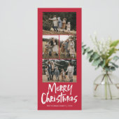 Modern Lettering Five Slim Foto Frohe Weihnachten (Stehend Vorderseite)