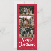 Modern Lettering Five Slim Foto Frohe Weihnachten (Vorderseite)