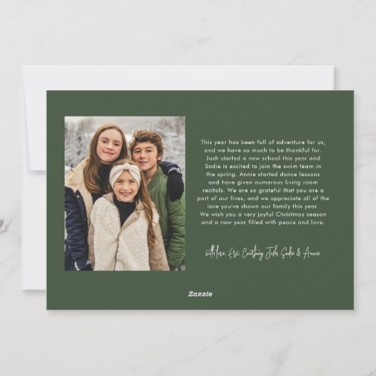 Modern Lettering Two Foto Frohe Weihnachten (Rückseite)