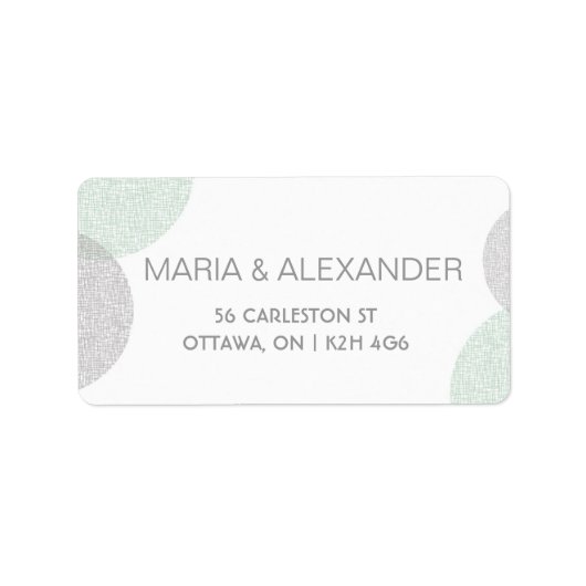 Modern Letterpress Style Label mit Kreis Adressaufkleber (Vorne)