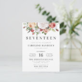 Modern Letters & Watercolor Bouquet zum Geburtstag Einladungspostkarte (Stehend Vorderseite)