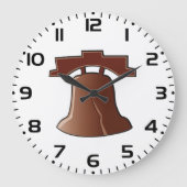 Modern Liberty Bell Patriotic Philadelphia Icon Große Wanduhr (Vorderseite)