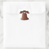 Modern Liberty Bell Patriotic Philadelphia Icon Quadratischer Aufkleber (Tasche)
