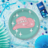 Modern Libra Zodiac Cowgirl Hut Aquamarines Party Pappteller (Party)