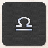 Modern Libra Zodiac Sign auf schwarzer Schlange Ha Rechteckiger Pappuntersetzer (Vorderseite)