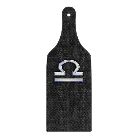 Modern Libra Zodiac Sign auf schwarzer Schlange Ha Schneidebrett (Vorderseite)