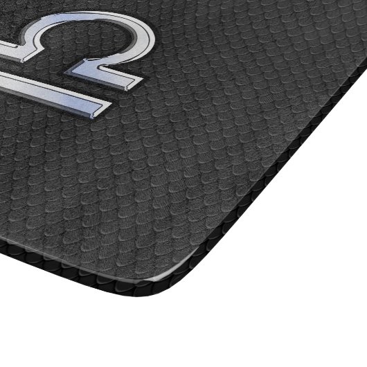 Modern Libra Zodiac Sign auf schwarzer Schlange Ha Schneidebrett (Ecke)