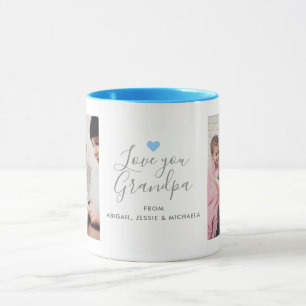 Modern "Liebe Opa" 2-Foto Tasse