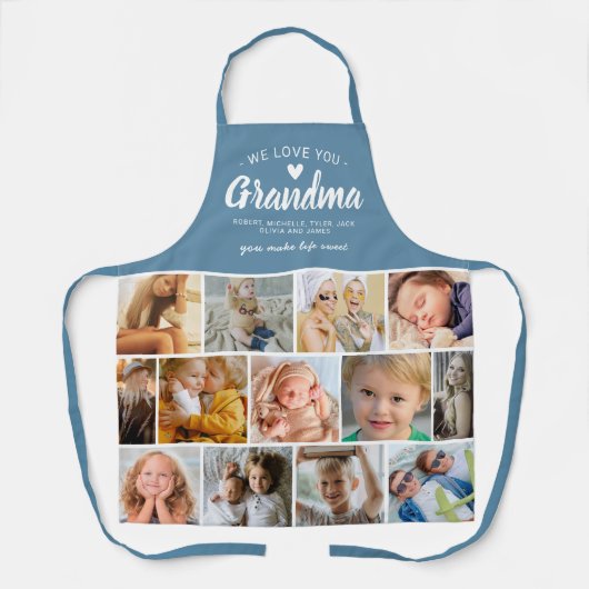 Modern Liebe You Oma Foto Collage Schürze (Vorderseite)