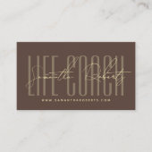 Modern life coach typography script brown visitenkarte (Vorderseite)