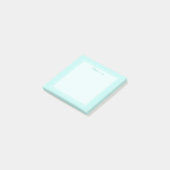 Modern Light Aquamarin White Border Script Post-it Klebezettel (angewinkelt)
