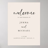 Modern Light Beige Script Wedding Welcome Poster (Vorne)