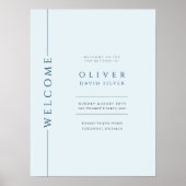 Modern Light Blue Bar Mitzvah Begrüßungszeichen Poster (Vorne)