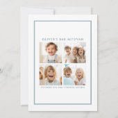Modern Light Blue Bar Mitzvah Einladung Foto (Rückseite)