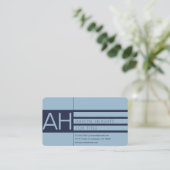 Modern Light Blue & Blue Visitenkarte (Stehend Vorderseite)