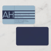 Modern Light Blue & Blue Visitenkarte (Vorne/Hinten)