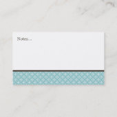 Modern Light Blue Circles Muster Monogram Telefonnummerkarte (Rückseite)