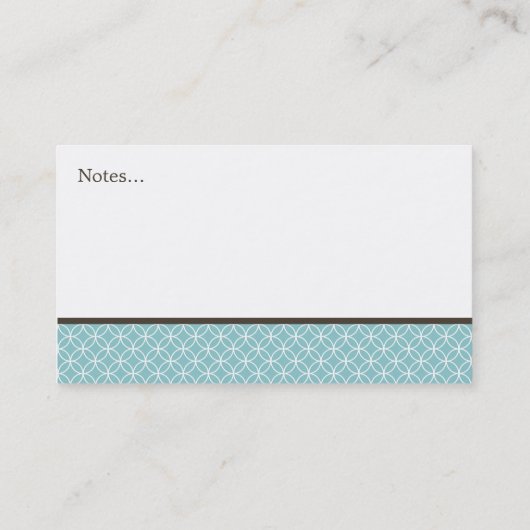 Modern Light Blue Circles Muster Monogram Telefonnummerkarte (Rückseite)