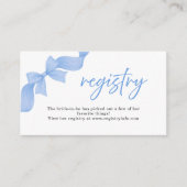 Modern Light Blue Coquette Bow Registry  Begleitkarte (Vorderseite)