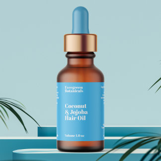 Modern Light Blue Cosmetics Dropper Bottle Label Adressaufkleber