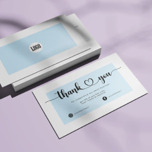 Modern Light Blue Danke Business Card Visitenkarte