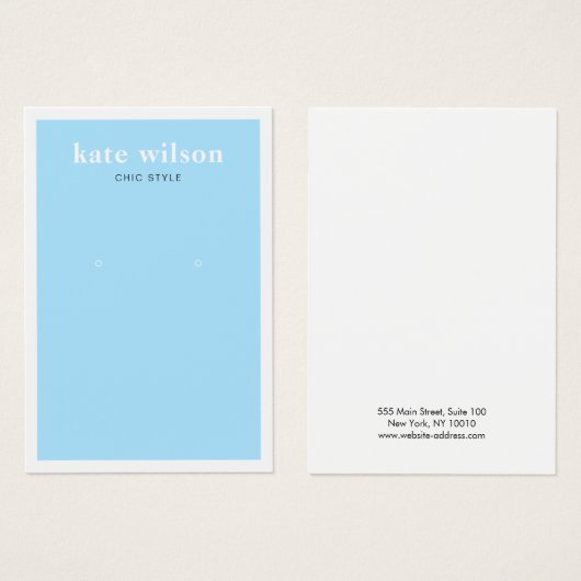 Modern Light BLue Earring Display Card (Vorne & Hinten)