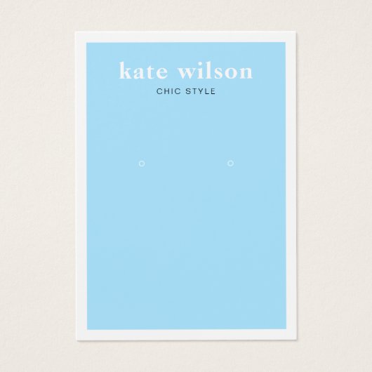 Modern Light BLue Earring Display Card (Vorderseite)