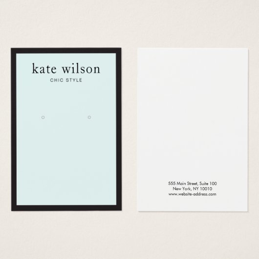 Modern Light Blue Earring Display Card (Vorne & Hinten)