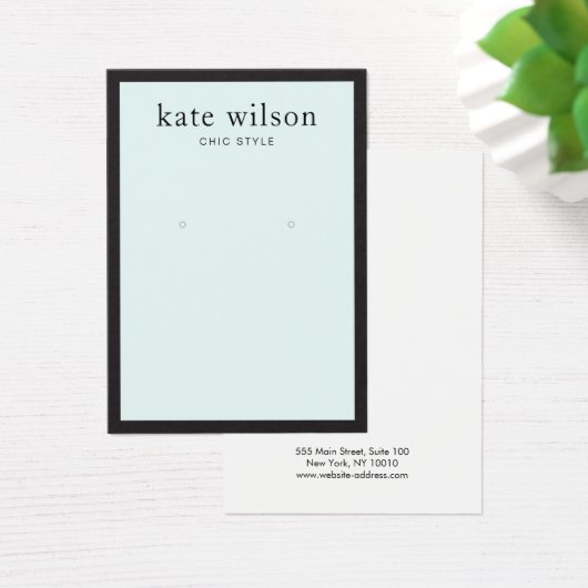 Modern Light Blue Earring Display Card (Schreibtisch)