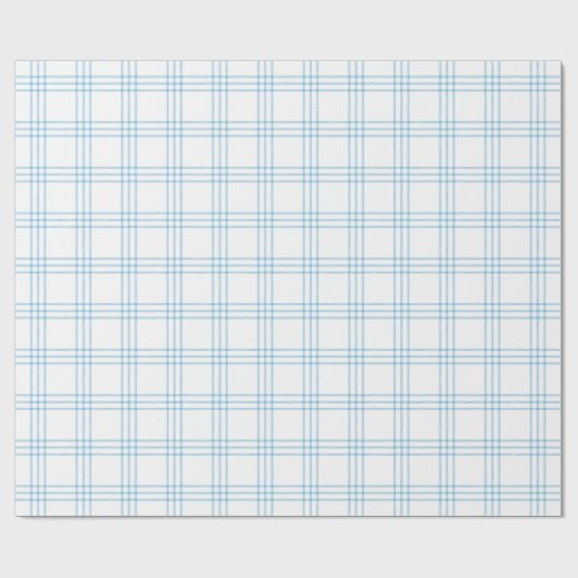 Modern Light Blue Kariert| Großes Muster | Geschenkpapier (Flach)